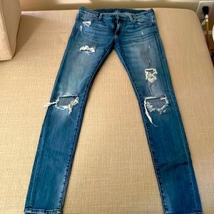 Ralph Lauren distressed blue jeans
